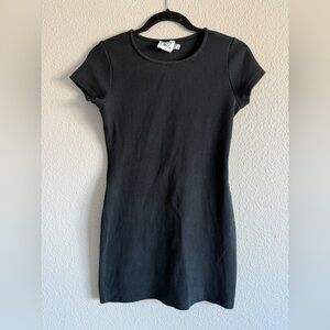 Princess Polly Knit Mini Dress Cap Sleeve Ribbed Solid Black Stretch
Size 8